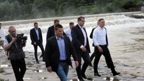 Prezydent Andrzej Duda znów w Myślenicach, oglądał skutki powodzi