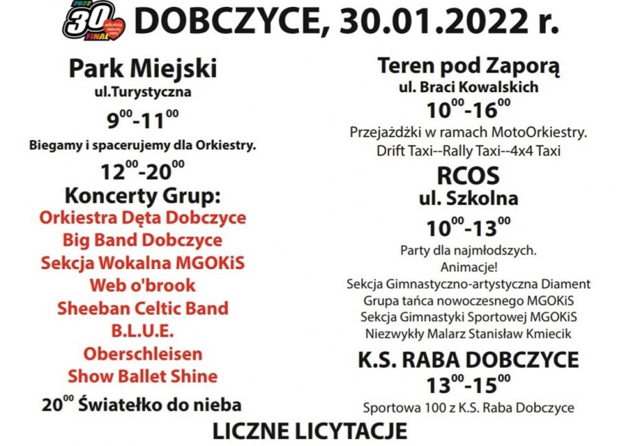 WOŚP zagra w Dobczycach 