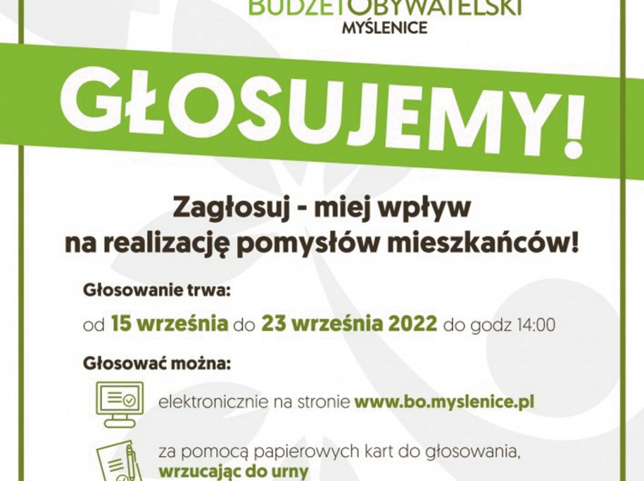 Kolejna edycja Budżetu Obywatelskiego - głosujemy już od 15 września!