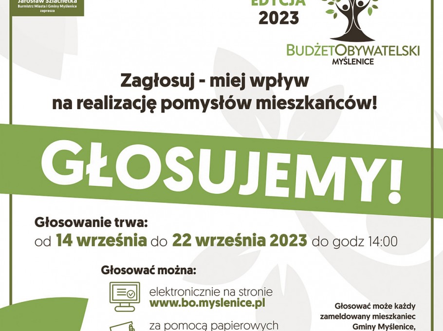 Głosowanie w Budżecie Obywatelskim startuje 14 września!