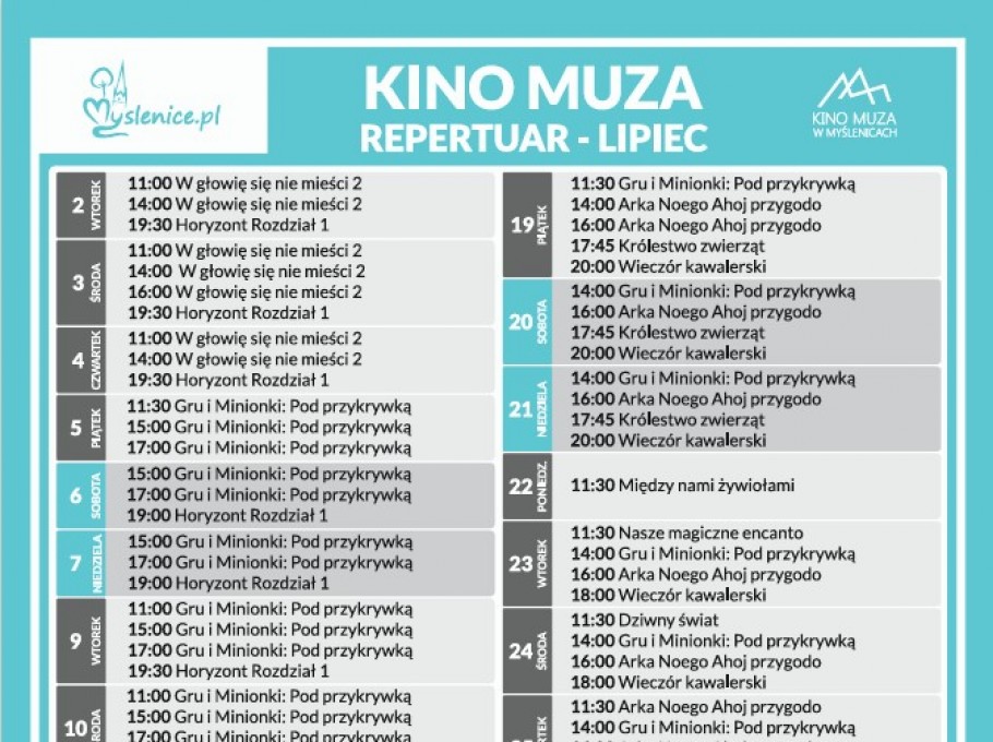 Kino Muza - Lipiec